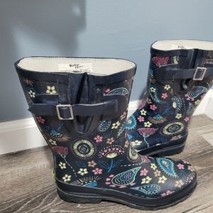 Western Chief Garden Rain Boots Navy Blue